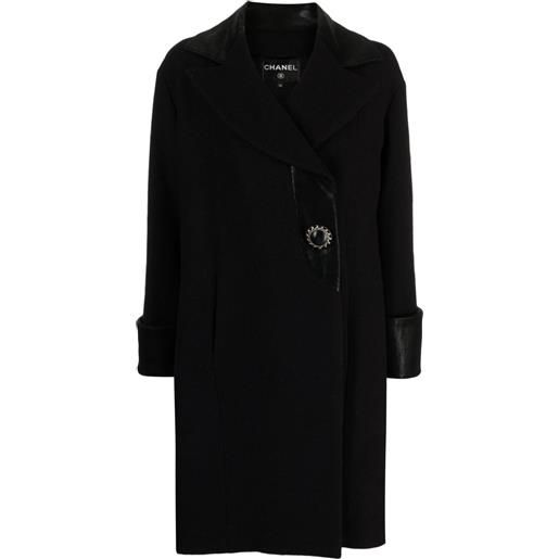 CHANEL Pre-Owned - cappotto oversize anni 2000 - donna - lana/seta - 34 - nero