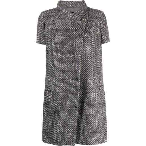 CHANEL Pre-Owned - giacca a maniche corte - donna - seta/cotone/poliestere/nylon/rayon - 40 - grigio