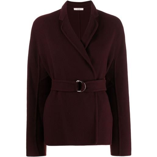 Celine Pre-Owned - giacca con cintura - donna - cashmere - 40 - rosso