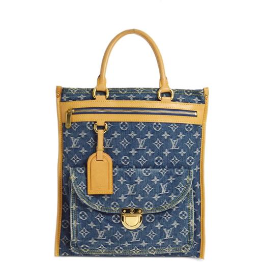 Louis Vuitton Pre-Owned - borsa a mano flat shopper 2005 - donna - denim - taglia unica - blu