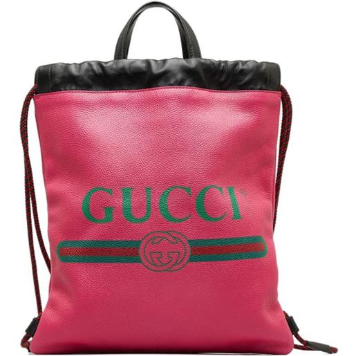 Gucci Pre-Owned - zaino con stampa 2016-2023 - donna - pelle di vitello - taglia unica - rosa