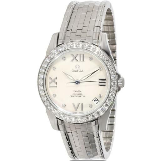 OMEGA - orologio de ville 32.5mm pre-owned anni '00-'09 - donna - acciaio inossidabile/vetro zaffiro/diamanti - taglia unica - bianco