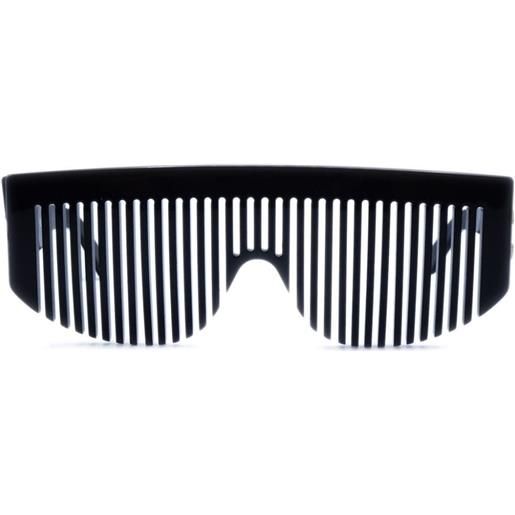 CHANEL Pre-Owned - occhiali da sole hair comb oversize 1990-2000 - donna - placcatura in oro/acrilico - taglia unica - nero