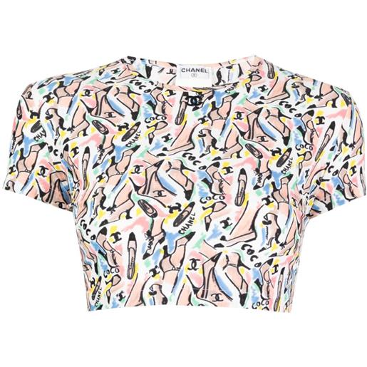 CHANEL Pre-Owned - t-shirt con stampa 1995 - donna - nylon/nylon - taglia unica - multicolore