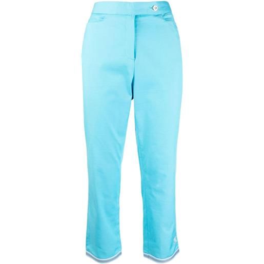 CHANEL Pre-Owned - pantaloni slim crop anni 2000 - donna - tela/tela - taglia unica - blu