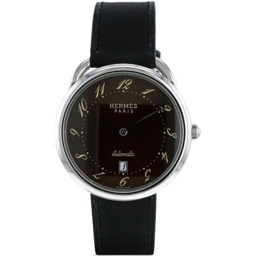 Hermès Pre-Owned - orologio arceau 41mm pre-owned anni 2000 - uomo - vetro zaffiro/acciaio/pelle - taglia unica - nero