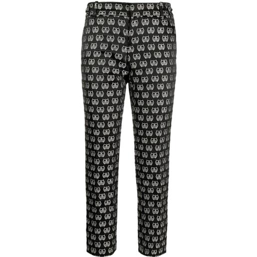 Gucci Pre-Owned - pantaloni con effetto jacquard anni 2010 - donna - poliestere/seta/poliestere/viscosa - 38 - nero