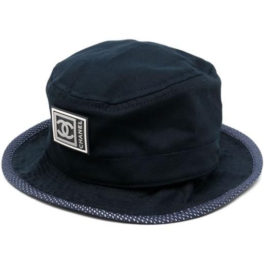 CHANEL Pre-Owned - cappello a secchiello sports line anni 2000 - donna - nylon/cotone/poliestere - taglia unica - blu
