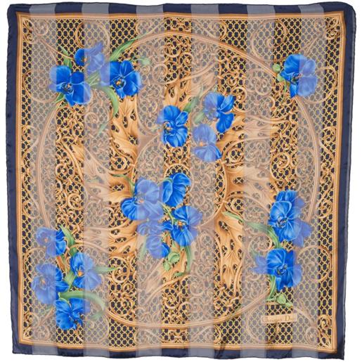 Christian Dior Pre-Owned - foulard a fiori anni '90 - donna - seta - taglia unica - blu