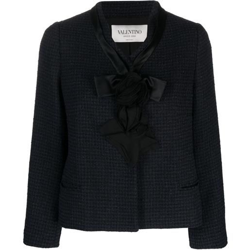 Valentino Garavani Pre-Owned - giacca con fiocco pre-owned 2008 - donna - poliestere/poliestere/poliammide/lana/elastam - s - blu