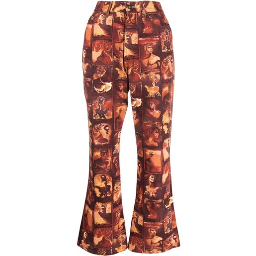 Jean Paul Gaultier Pre-Owned - pantaloni svasati crop anni '90 - donna - cotone - 42 - rosso