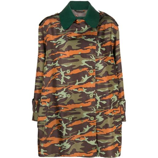 Jean Paul Gaultier Pre-Owned - cappotto doppiopetto con stampa camouflage anni '90 - donna - lana/poliestere - 42 - verde