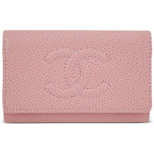 CHANEL Pre-Owned - portachiavi cc 2023 - donna - pelle caviar - taglia unica - rosa
