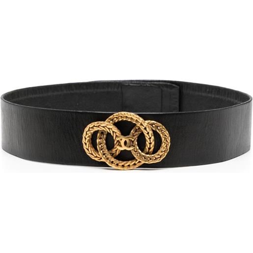 CHANEL Pre-Owned - cintura haute couture cc 1988 - donna - pelle - taglia unica - nero
