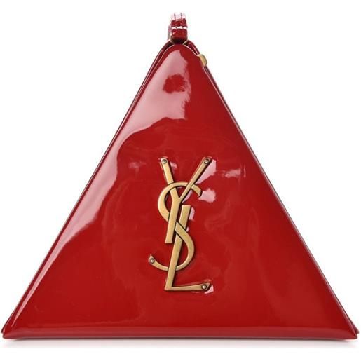 Saint Laurent Pre-Owned - clutch pyramid - donna - pelle lucida - taglia unica - rosso