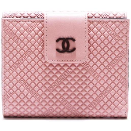 CHANEL Pre-Owned - portafoglio coco mark bi-fold 2004 - donna - pelle di agnello - taglia unica - rosa