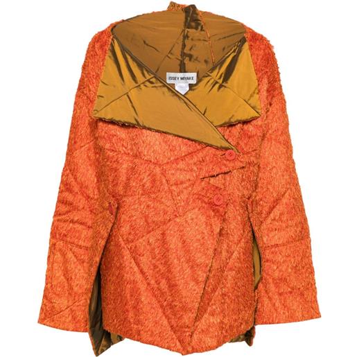 Issey Miyake Pre-Owned - cappotto con design color-block 1990 - donna - nylon/poliestere/poliestere/rayon - m - arancione