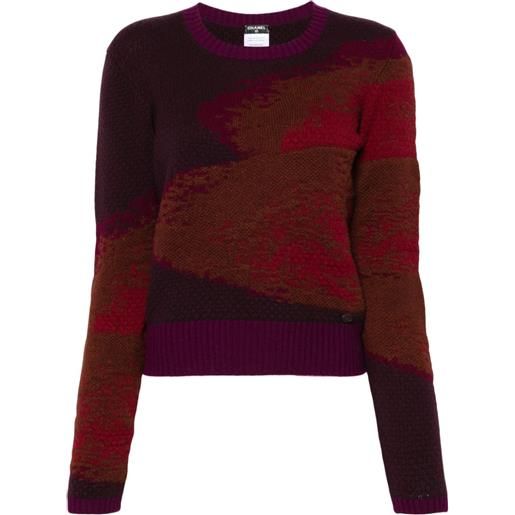 CHANEL Pre-Owned - maglione con design a inserti - donna - cashmere - taglia unica - rosso