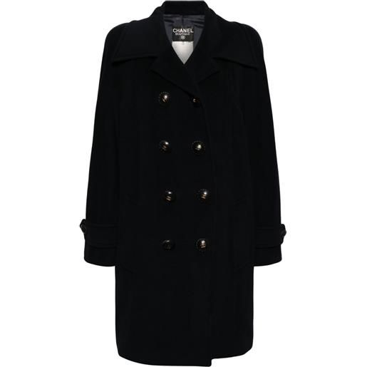 CHANEL Pre-Owned - cappotto con bottoni cc anni '90 - donna - cashmere/seta - taglia unica - blu