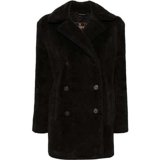 Fendi Pre-Owned - cappotto doppiopetto anni 2000 - donna - acrilico/poliestere - taglia unica - nero