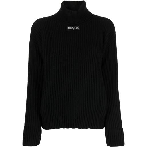 CHANEL Pre-Owned - maglione con decorazione 1994 - donna - cashmere - 36 - nero
