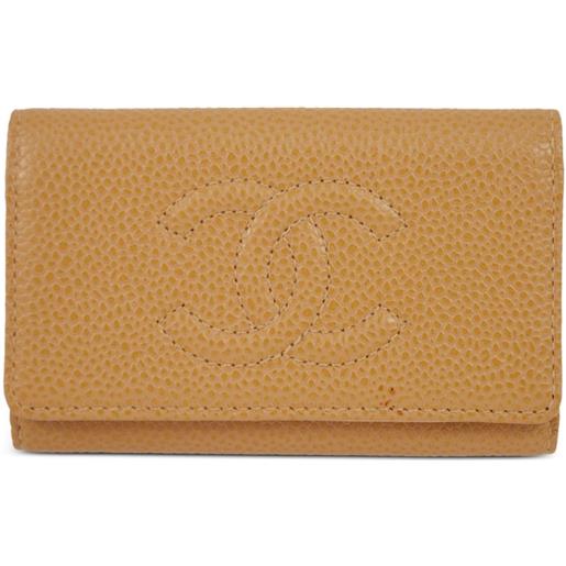 CHANEL Pre-Owned - portachiavi cc 2003 - donna - pelle caviar - taglia unica - marrone