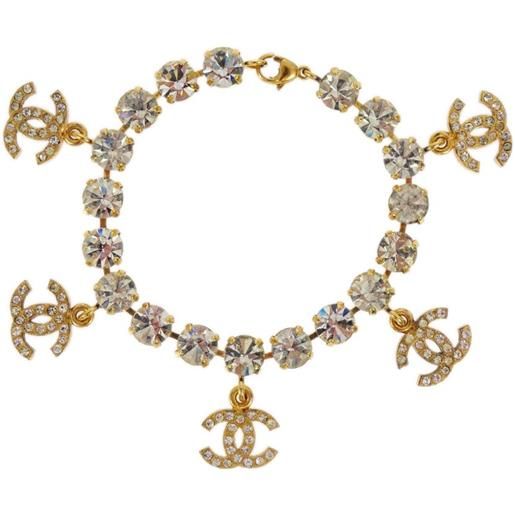 CHANEL Pre-Owned - bracciale decorato con logo cc 1996 - donna - placcatura in oro/pietre sintetiche - taglia unica