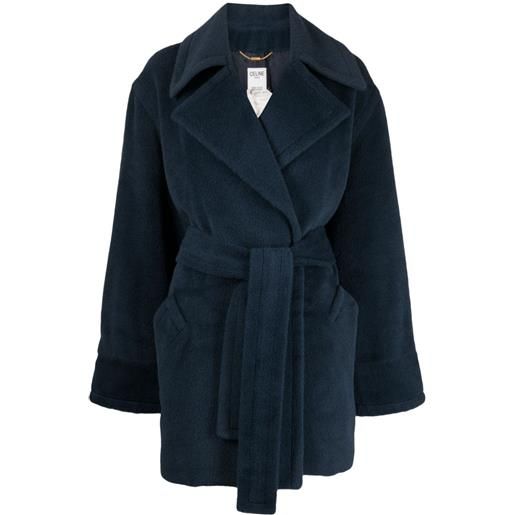 Céline Pre-Owned - giacca a portafoglio con cintura pre-owned 1990-2000 - donna - alpaca/lana - 38 - blu