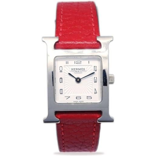 Hermès Pre-Owned - orologio henure h 30mm 2014 - donna - acciaio inossidabile/pelle di vitello - taglia unica - bianco