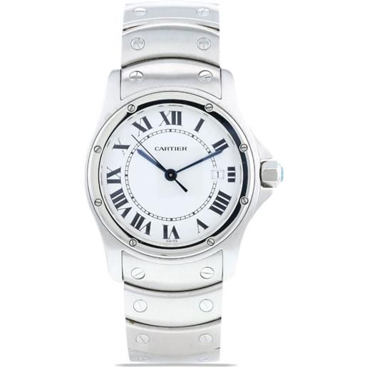 Cartier - orologio cougar 33mm pre-owned 1990 - donna - acciaio inossidabile - taglia unica - bianco