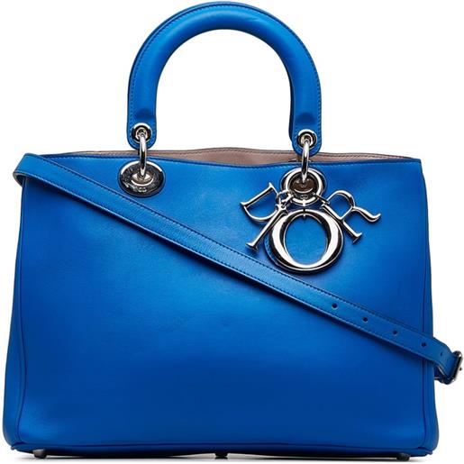 Christian Dior Pre-Owned - borsa a spalla diorissimo two-way media 2013 - donna - pelle di vitello - taglia unica - blu
