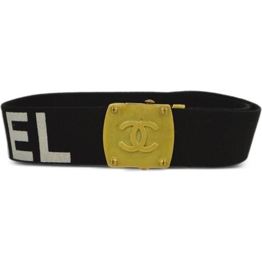 CHANEL Pre-Owned - cintura con stampa 1994 - donna - tela/metallo - taglia unica - nero