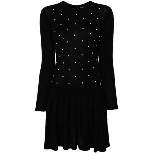 CHANEL Pre-Owned - abito corto con decorazione anni '90 - donna - mohair/cashmere - taglia unica - nero