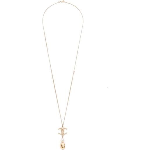 CHANEL Pre-Owned - collana con perle cc 2017 - donna - placcatura in oro - taglia unica
