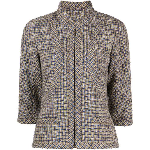 CHANEL Pre-Owned - giacca monopetto - donna - acrilico/cotone - 40 - multicolore