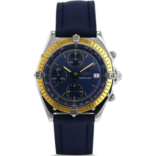 Breitling - orologio chronomat 39mm pre-owned 1990 - uomo - oro/acciaio inossidabile/vetro zaffiro/pelle - taglia unica - blu