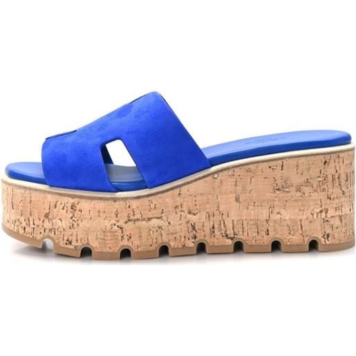 Hermès Pre-Owned - sandali eze 65mm - donna - pelle scamosciata di capra/gomma/pelle di capra - 39 - blu