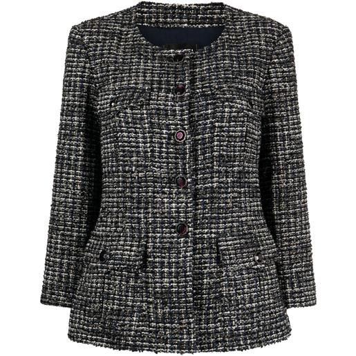 CHANEL Pre-Owned - giacca monopetto - donna - lana/nylon - 40 - nero