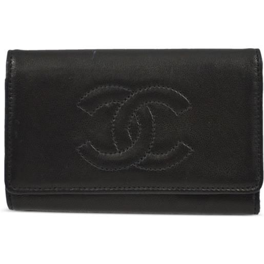 CHANEL Pre-Owned - portachiavi cc pre-owned 1998 - donna - pelle di agnello - taglia unica - nero