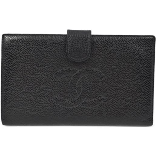 CHANEL Pre-Owned - portafoglio con battente cc 2000 - donna - pelle caviar - taglia unica - nero