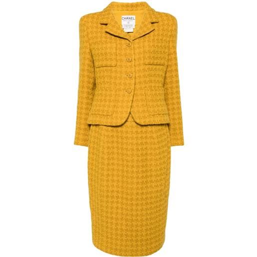 CHANEL Pre-Owned - tailleur con gonna 1995 - donna - lana/nylon/seta - 44 - giallo