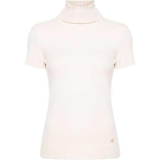 CHANEL Pre-Owned - top a collo alto 2007 - donna - lana/cashmere - taglia unica - toni neutri