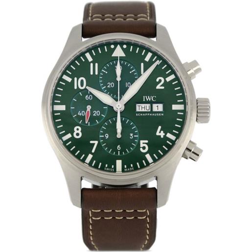 IWC Schaffhausen - orologio pilot chronograph 43mm pre-owned 2019 - uomo - vetro zaffiro/acciaio inossidabile/pelle - taglia unica - verde