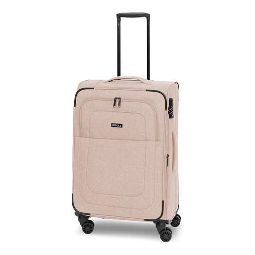 REDOLZ medium valigia morbida per uomo e donna | trolley leggero da 67 cm con 4 ruote doppie e chiusura tsa | con soffietto espandibile (essentials 12)