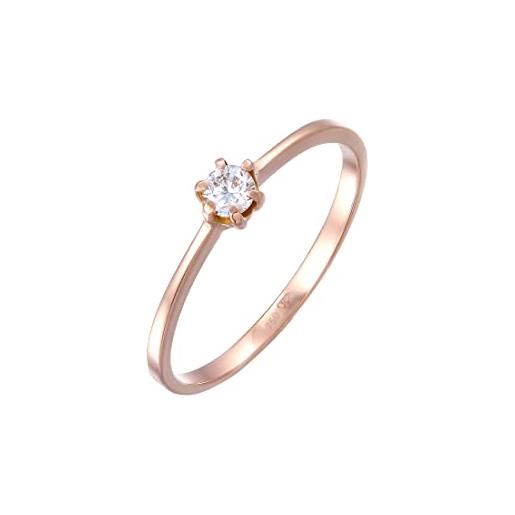 DIAMORE elli diamonds anello donne solitario con diamante (0,11 ct. ) in oro rosa 750