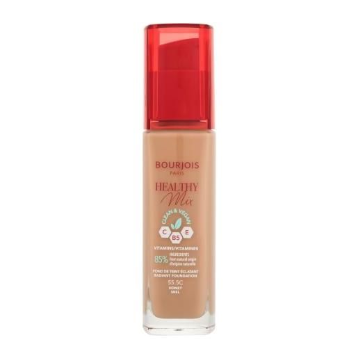 BOURJOIS Paris healthy mix clean & vegan radiant foundation fondotinta idratante e illuminante 30 ml tonalità 55,5c honey