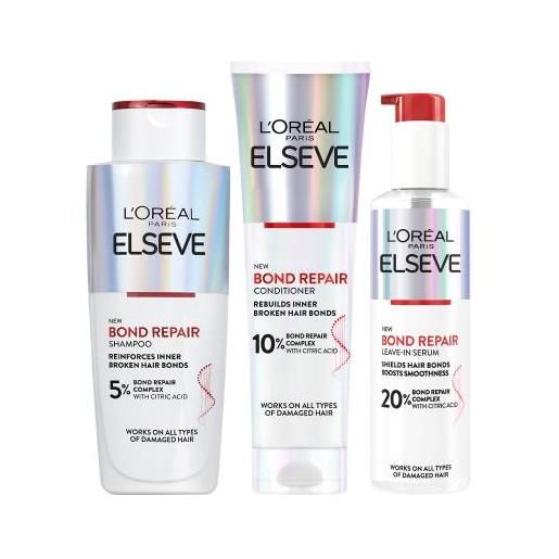 L'Oréal Paris elseve bond repair leave-in serum cofanetti sieri e trattamenti per capelli 150 ml + shampoo 200 ml + balsamo per capelli 150 ml per donna