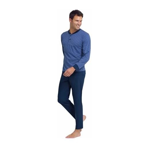 Il Granchio pigiama uomo cotone lungo, cotone mercerizzato, pigiama uomo cotone leggero (1096 jeans, x_l)