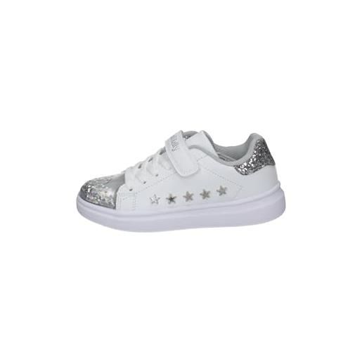 Lelli Kelly sneakers con velcro e punta con stelle bianco argento, 31