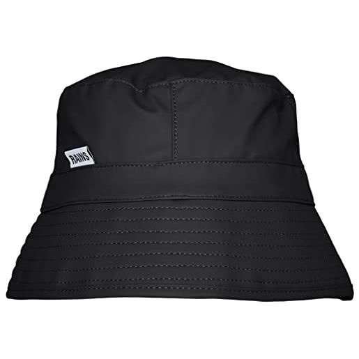 RAINS bucket hat cappello, nero (01 black), s unisex-adulto